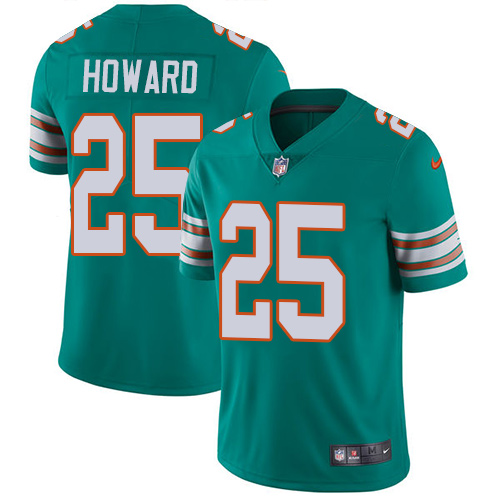 Nike Miami Dolphins 25 Xavien Howard Aqua Green Alternate Youth Stitched NFL Vapor Untouchable Limited Jersey